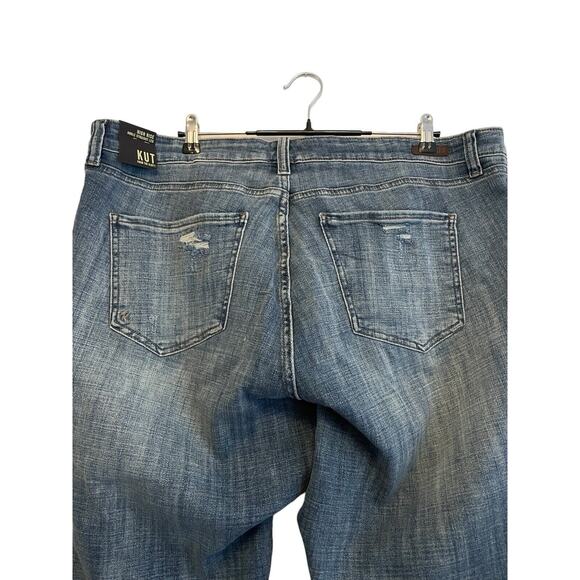Kut From The Kloth High Rise Ankle Straight Leg Jeans Size 20W Blue Rips NWT - Picture 4 of 8